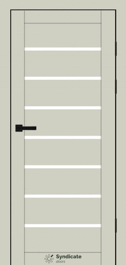Двері Syndicat Doors PVC 102 Емелія Лате сатинове скло